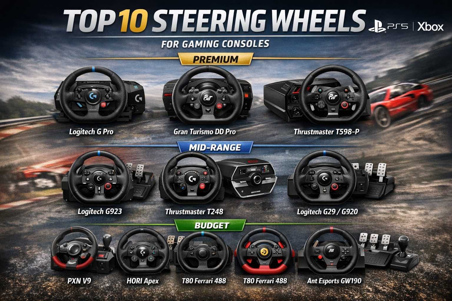 Best steering wheels for gaming console